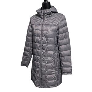 Michael Michael Kors Packable Down Fill Long Jacket Parka Gray Small